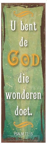U bent de God Die wonderen doet