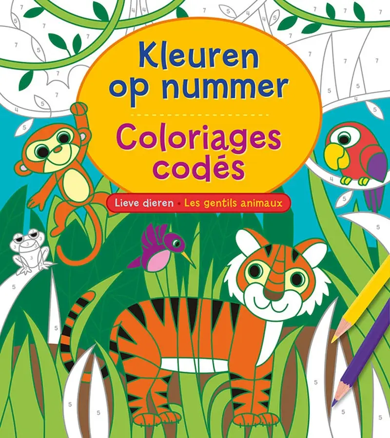 Kleuren op nummer - Lieve dieren / Les gentils animaux - Coloriages codés