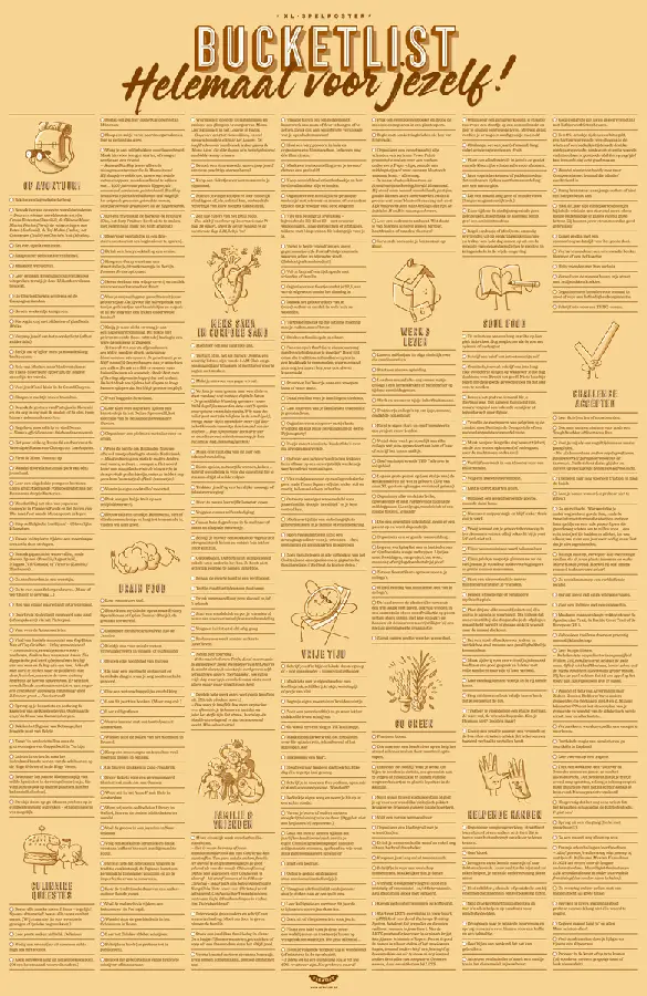 Bucketlistposter voor jezelf
