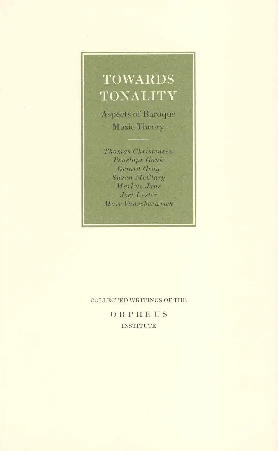 Towards tonality