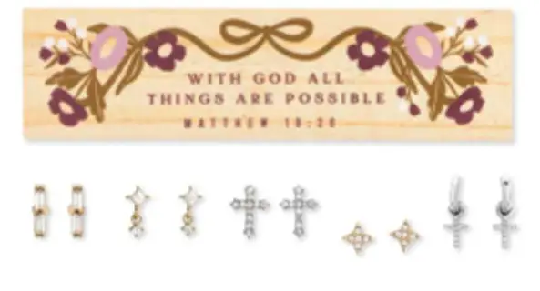 Wooden box/ 5 pair of earrings - All thi