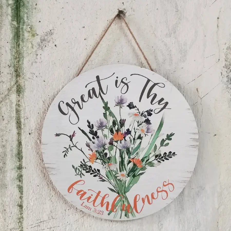 Round wallplaque Great is thy faithfulln