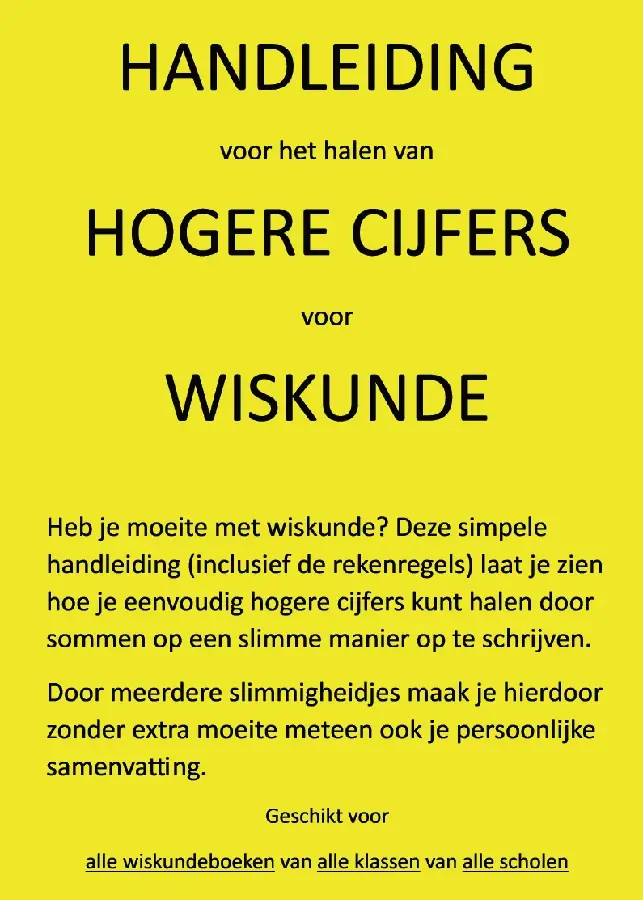 Handleiding voor het halen van hogere cijfers voor wiskunde