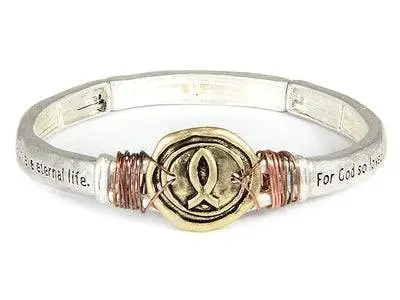 Stretch Bracelet Fish gold - For God