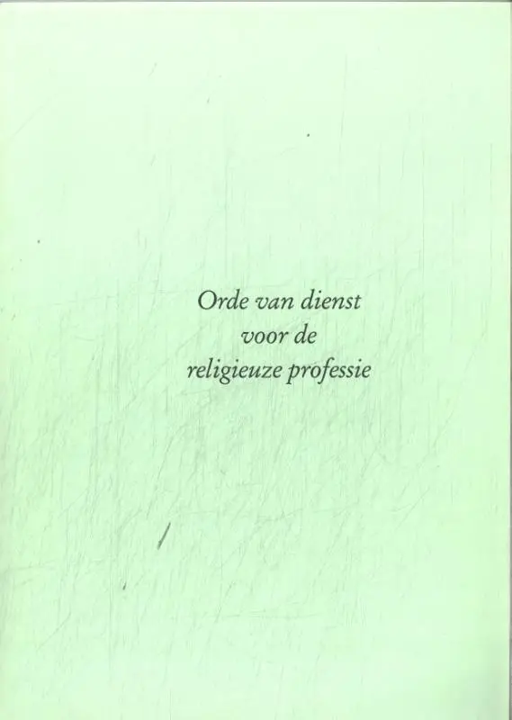 Orde van dienst voor de religieuze professie