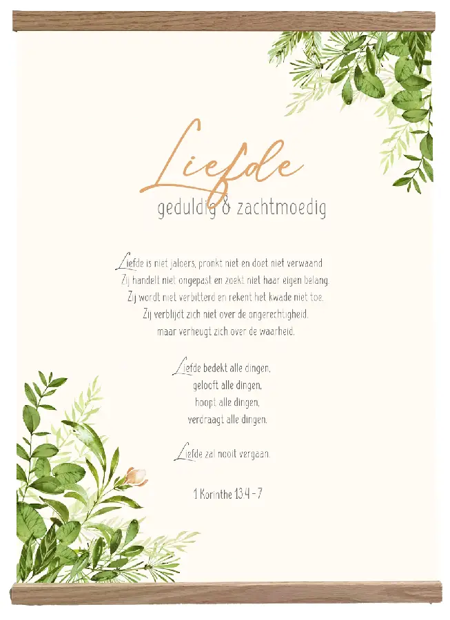 Poster textiel 40x50cm liefde frame