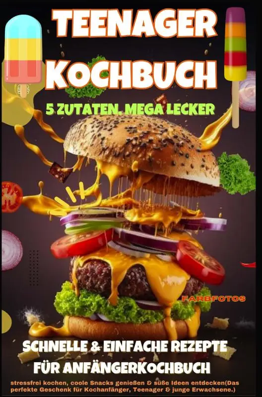 Teenager Kochbuch - 5 Zutaten, mega lecker: Schnelle & einfache Rezepte für Anfänger (Farbfotos)