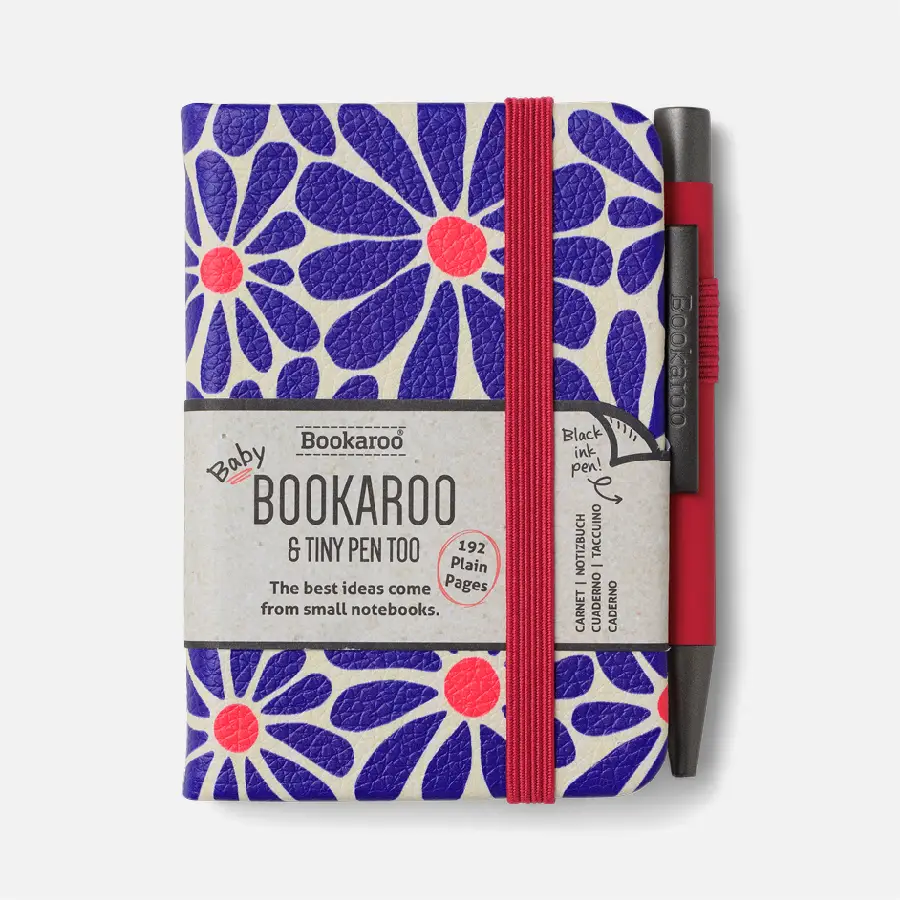 Bookaroo A7 Notebook & Pen - Pink & Purple - Daisy