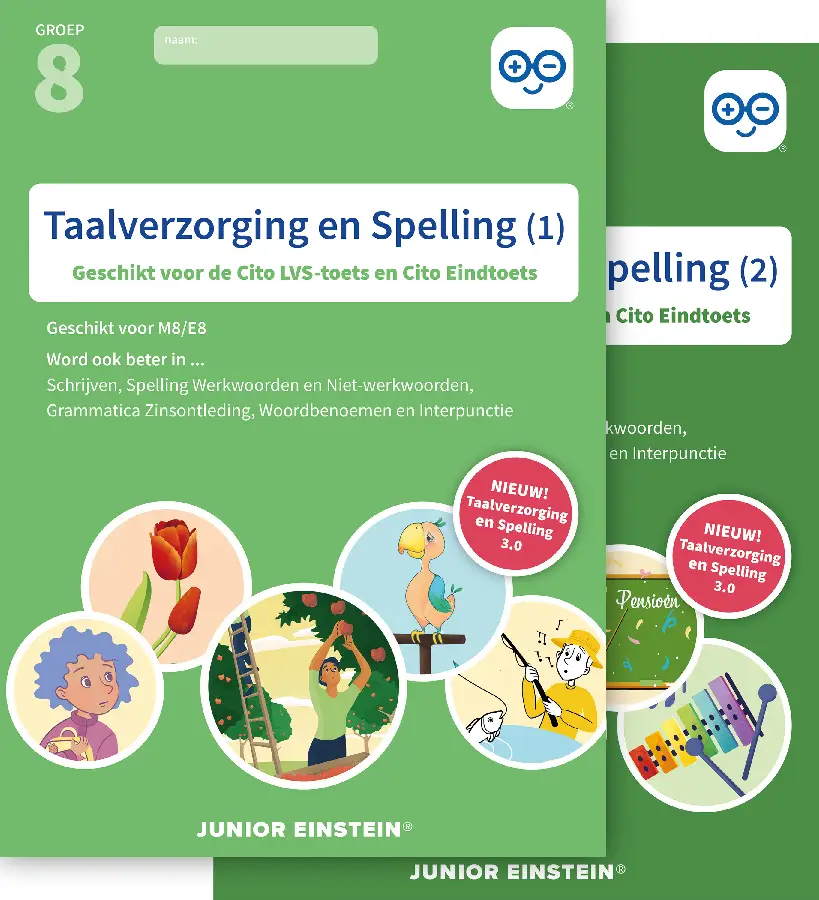 Taalverzorging en Spelling Cito Oefenboeken Set Deel 1 en 2
