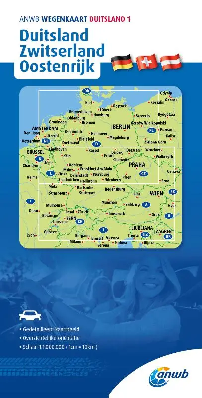 ANWB*Wegenkaart Duitsland 1. Duitsland/Zwitserland/Oostenrijk