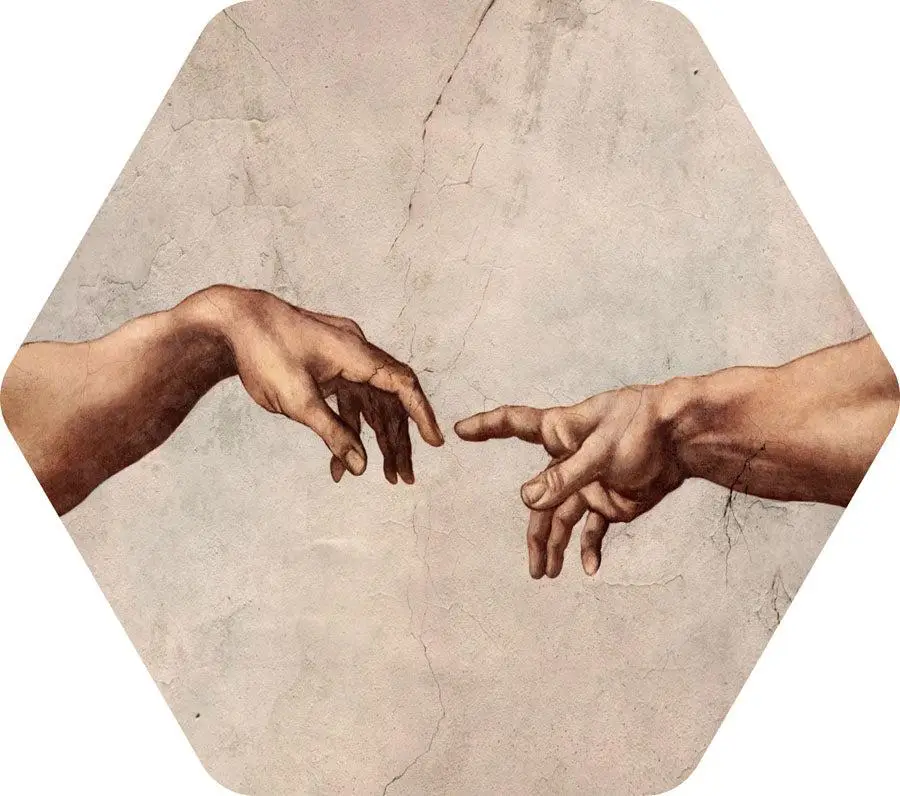 De schepping van Adam Leonardo daVinci