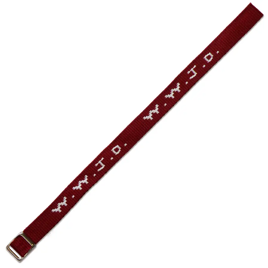 W w j d armbandje geweven donkerrood