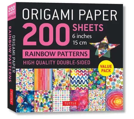 Origami Paper 200 sheets Rainbow Patterns 6' (15 cm)