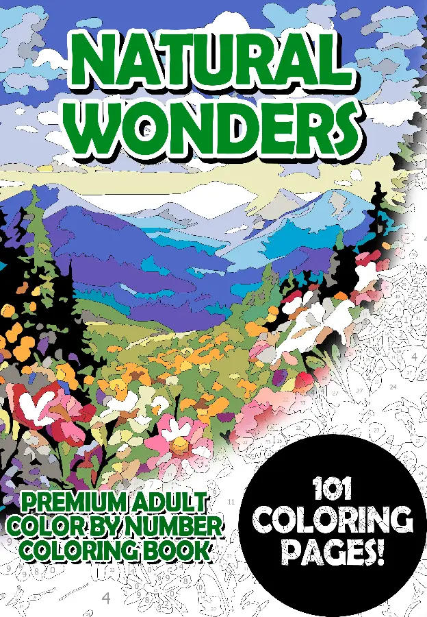 Natural Wonders - Premium Adult Color By Number Coloring Book